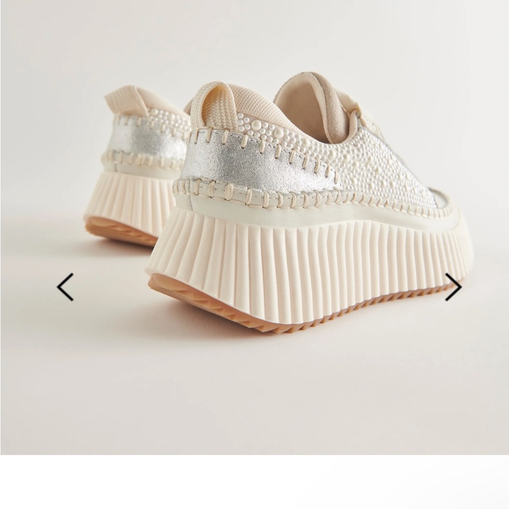Dolce Vita Dolen Pearl Sneakers: color Vanilla Pearls size 8 (IVORY NOT WHITE) - Picture 2 of 11